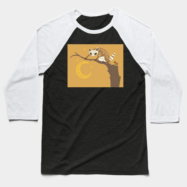 Scandinavian Raccoon Baseball T-Shirt by FlutesLoot